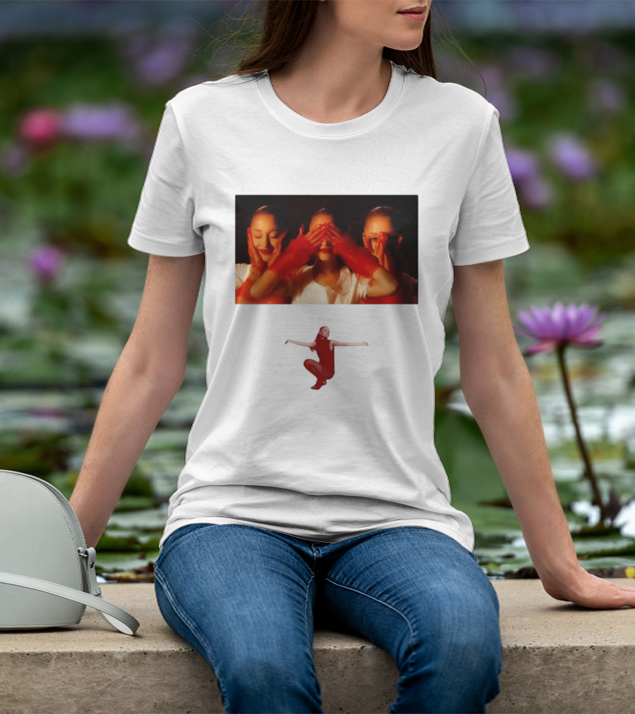 Ariana Grande Eternal Sunshine Red Gloves Three Faces Pose Music Album T-Shirt