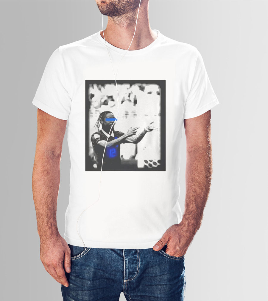 Bradley Barcola France Parasite Number 12 Footballer Blue Accents T-Shirt