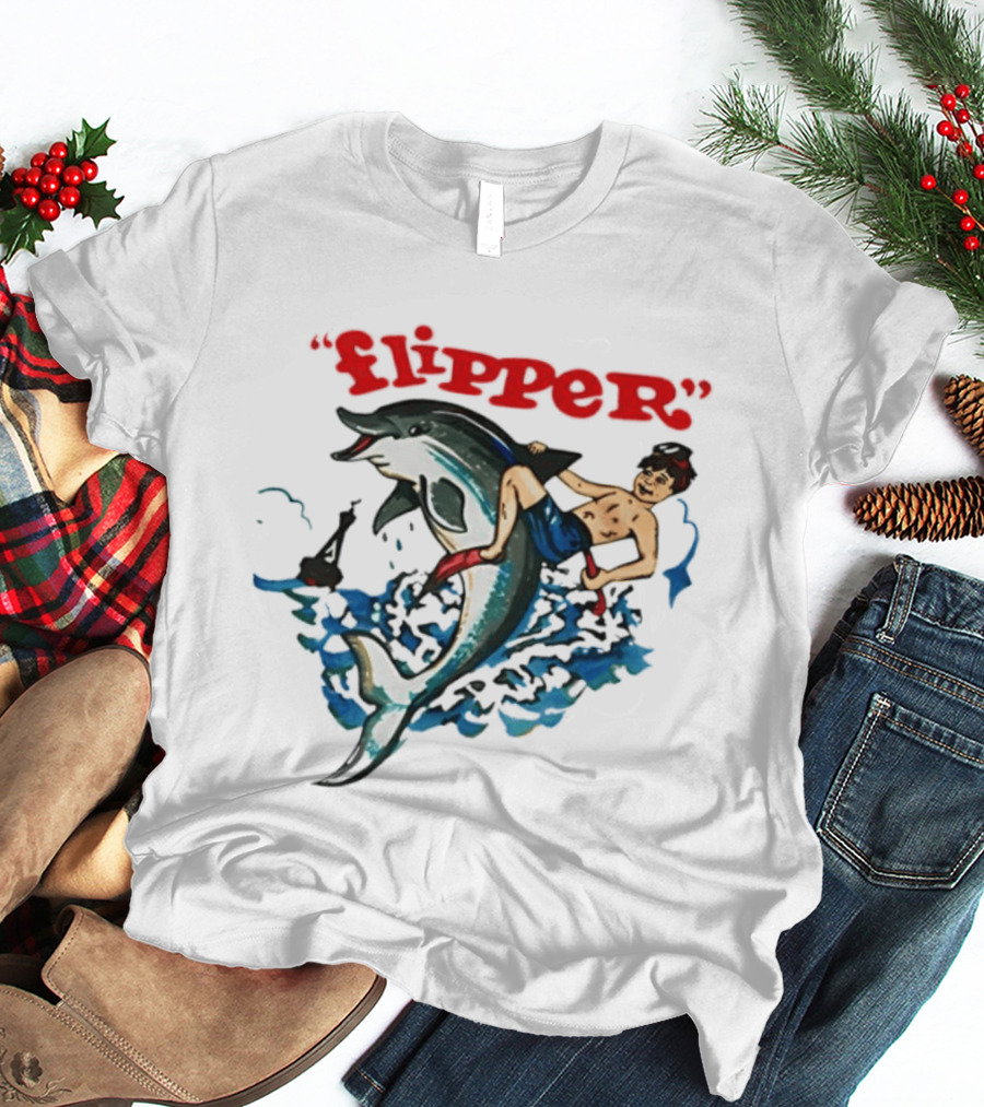 Flipper TV Show Dolphin And Boy Adventure T-Shirt
