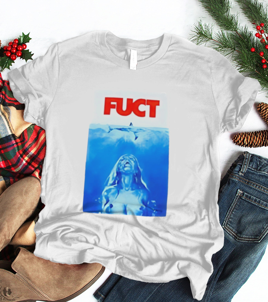 FUCT Jaws Ocean Shark Woman Swimming T-Shirt