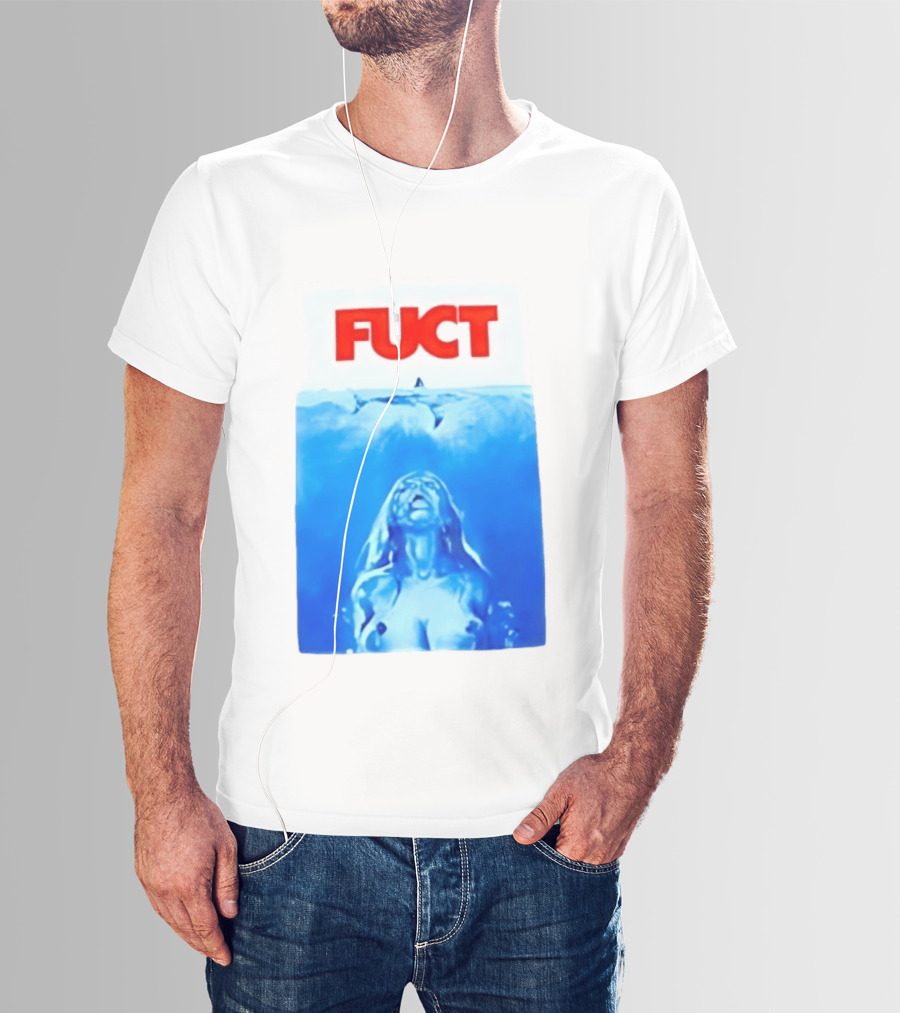FUCT Jaws Ocean Shark Woman Swimming T-Shirt