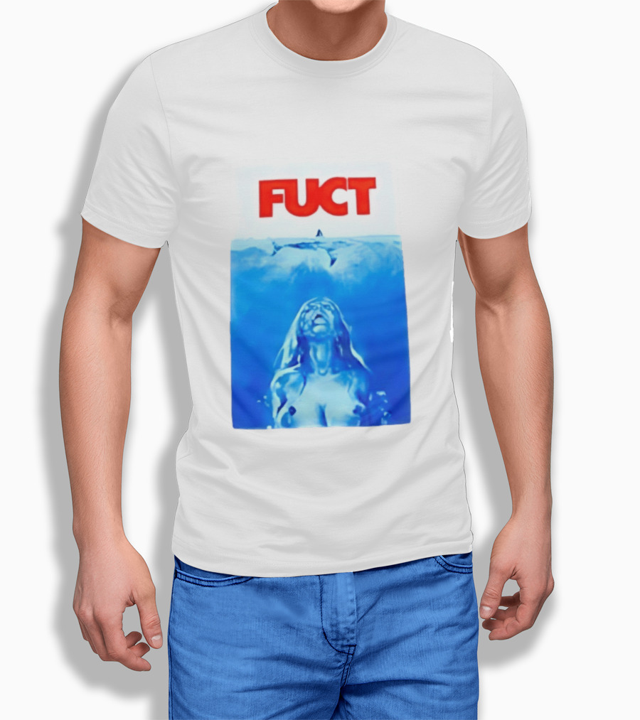 FUCT Jaws Ocean Shark Woman Swimming T-Shirt