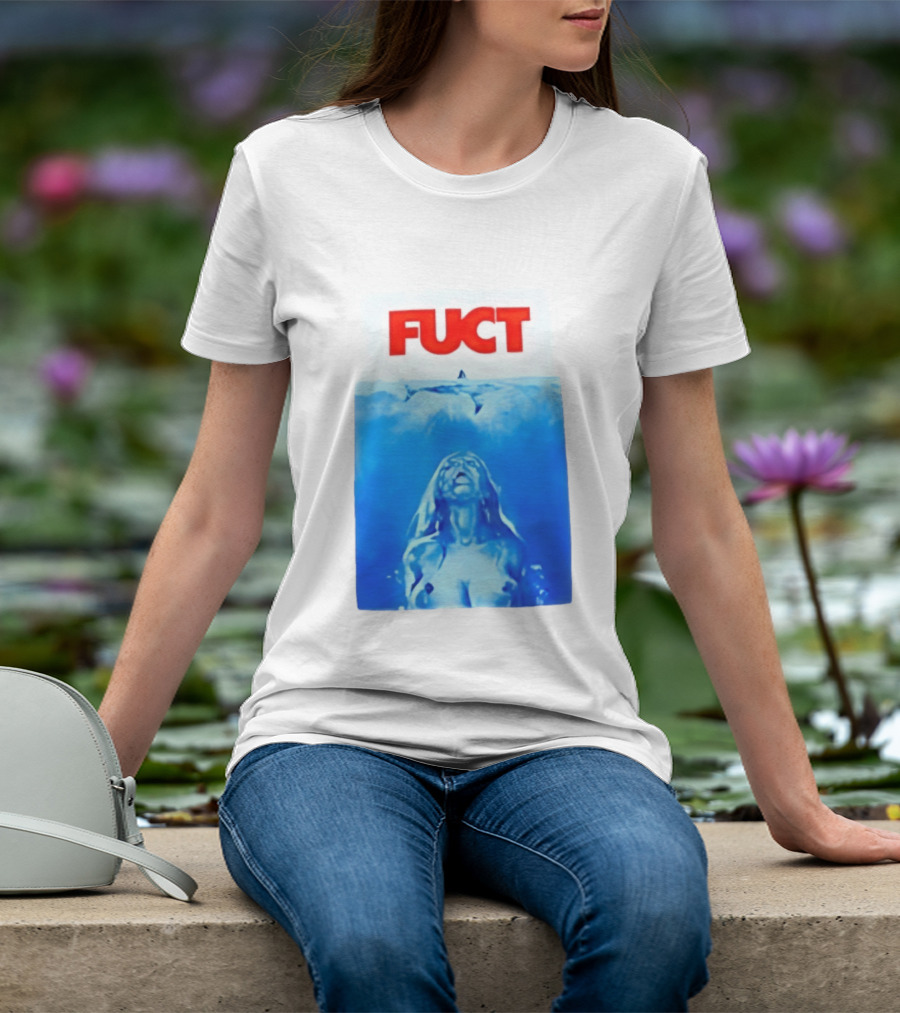 FUCT Jaws Ocean Shark Woman Swimming T-Shirt