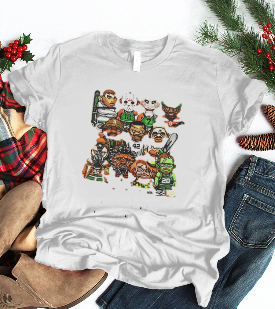 Nightmare Causeway Street Boston Celtics Horror Icons Mashup T-Shirt