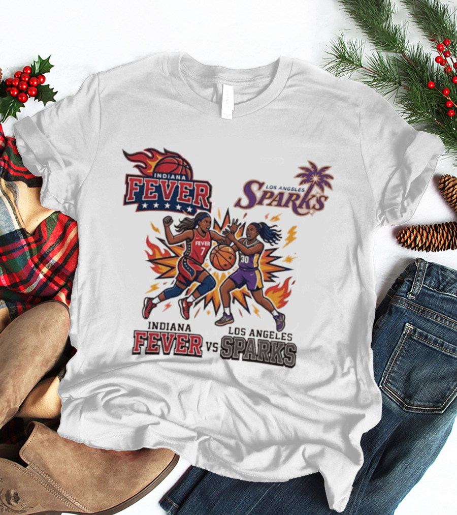Indiana Fever Vs Los Angeles Sparks Basketball Players T-Shirt