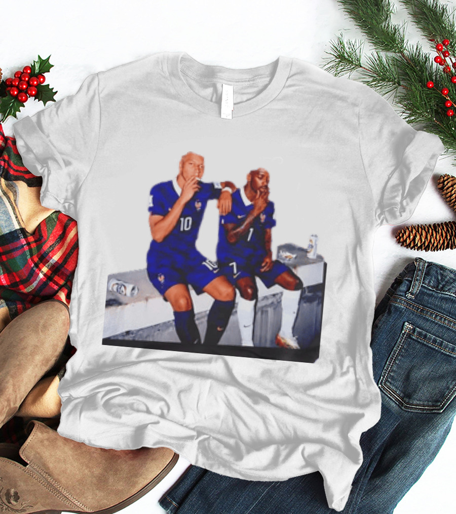 Kylian Mbappe And Ousmane Dembele Smoking And Drinking T-Shirt