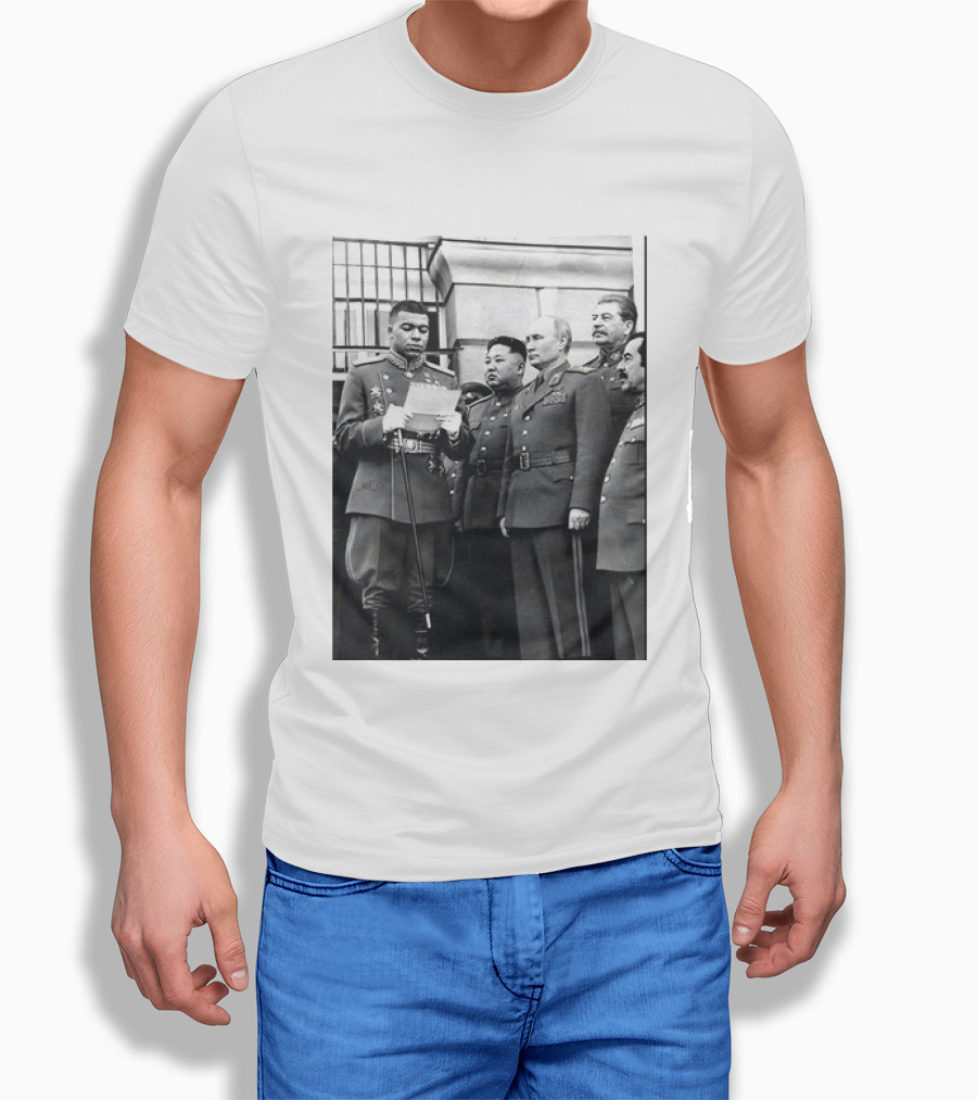 Kylian Mbappé In Historical Dictator Military Uniform Speech Photo T-Shirt