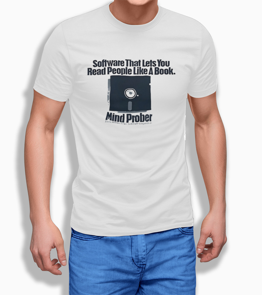 Software That Lets You Read People Like A Book Mind Prober Floppy Disk Retro Sentiment Capture T-Shirt