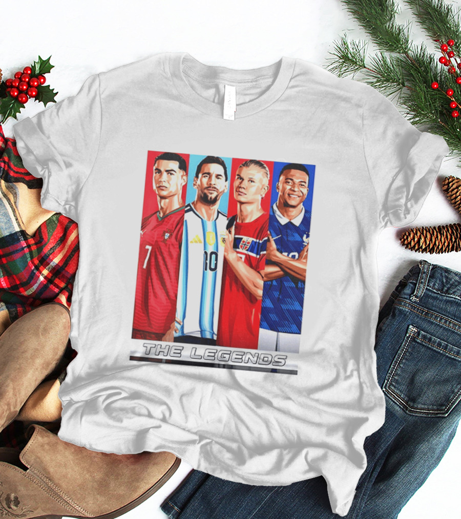 The Legends Ronaldo Messi Haaland Mbappe Football Stars T-Shirt