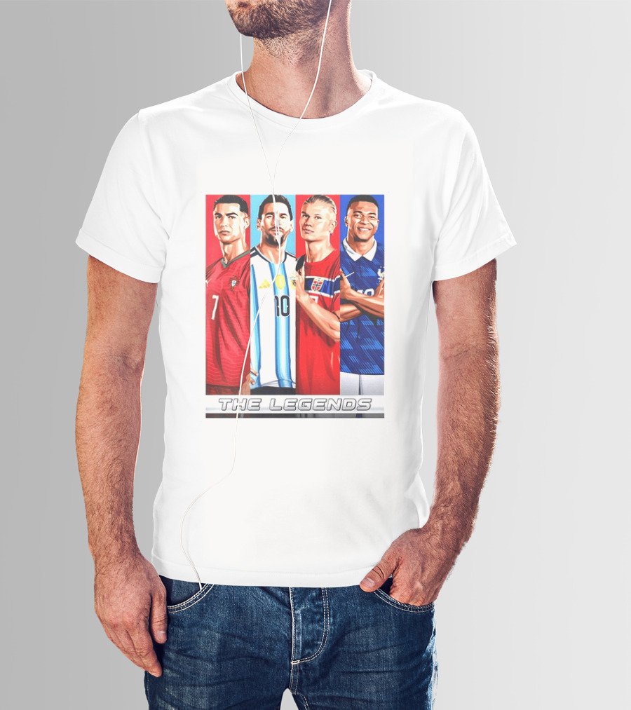 The Legends Ronaldo Messi Haaland Mbappe Football Stars T-Shirt