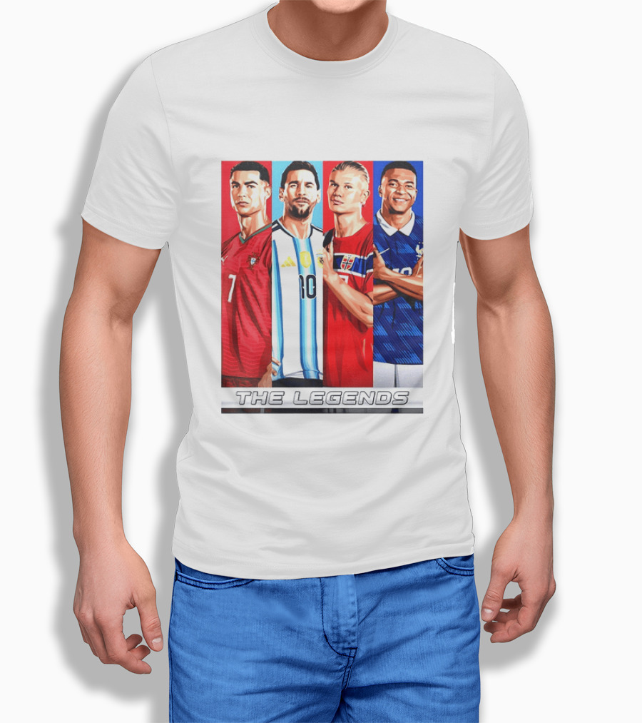 The Legends Ronaldo Messi Haaland Mbappe Football Stars T-Shirt
