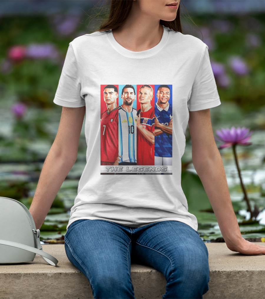 The Legends Ronaldo Messi Haaland Mbappe Football Stars T-Shirt