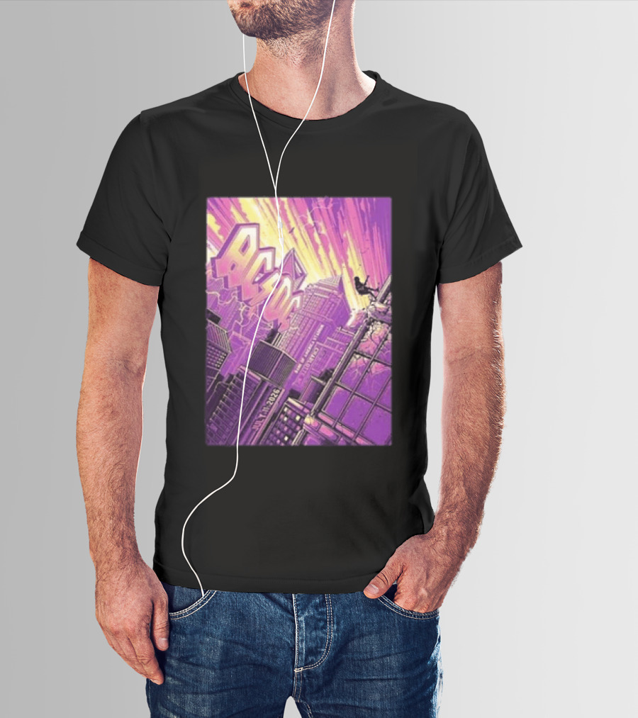 ACDC Charlotte PWR Up North America Tour July 11 2026 Skyline T-Shirt