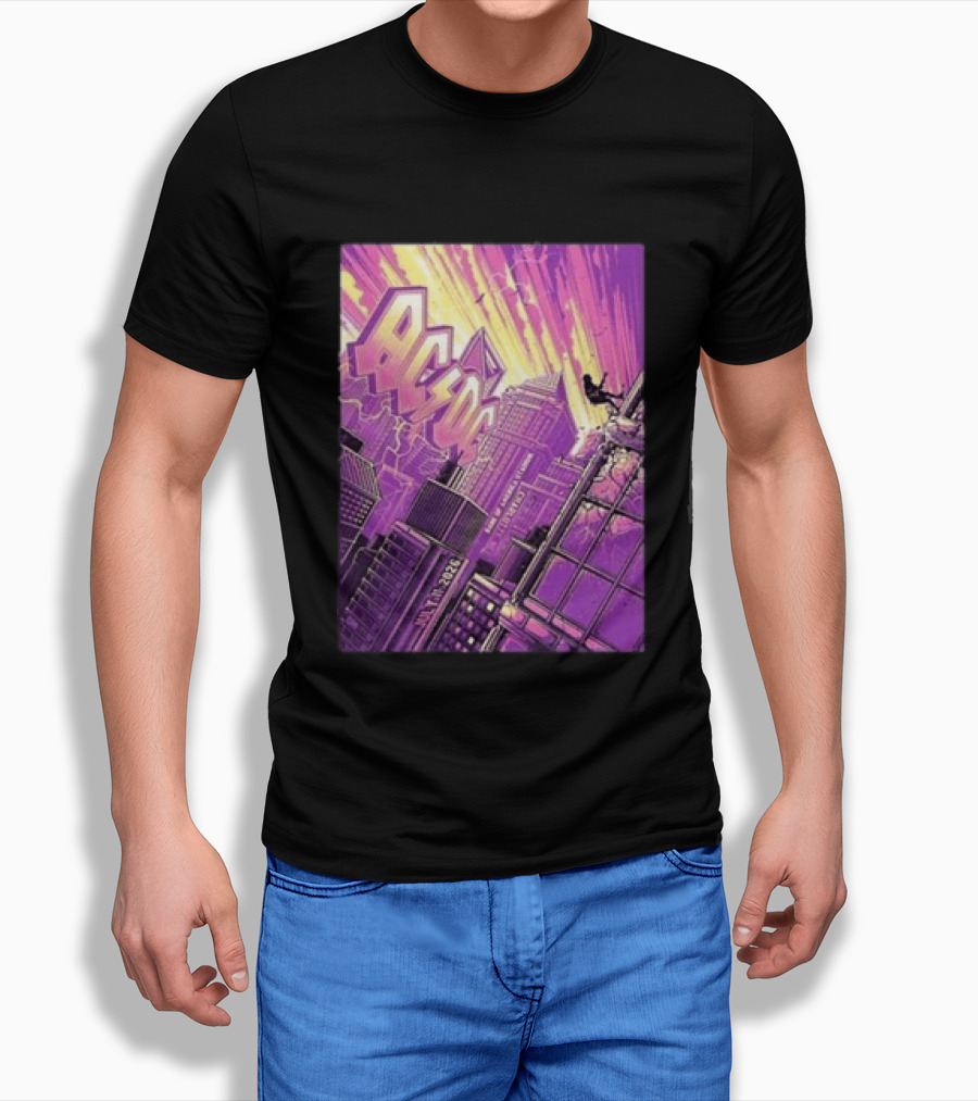 ACDC Charlotte PWR Up North America Tour July 11 2026 Skyline T-Shirt