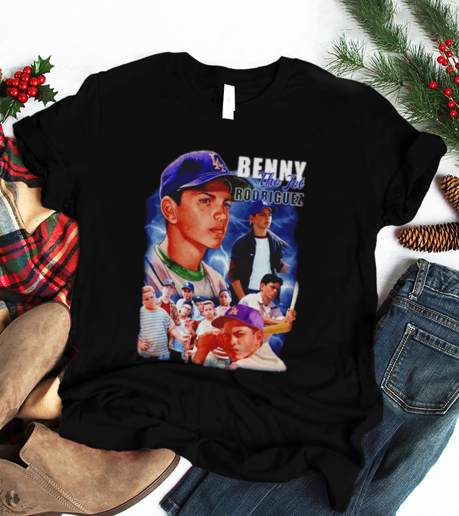 Benny The Jet Rodriguez Sandlot Baseball Movie Iconic Character Collage T-Shirt