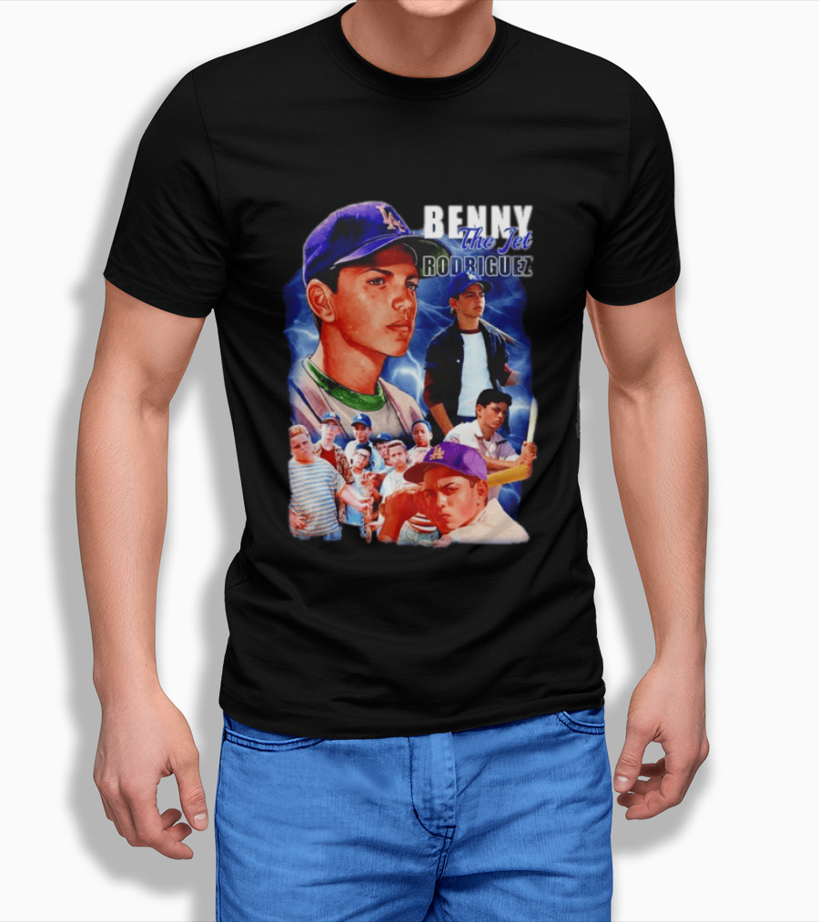 Benny The Jet Rodriguez Sandlot Baseball Movie Iconic Character Collage T-Shirt