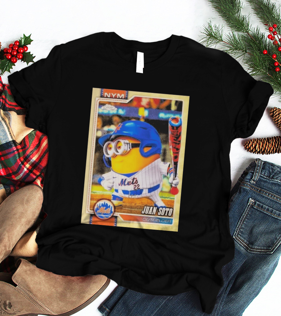 Juan Soto Minions Superfractor New York Mets MLB Topps Chrome 2026 Outfielder T-Shirt