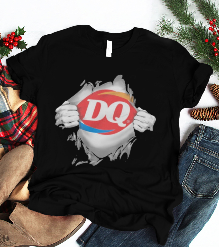 Dairy Queen DQ Superhero Ripped Chest Torn Employee T-Shirt
