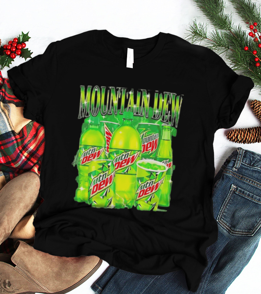 Mountain Dew Green Beverage Collection Bottles And Cans T-Shirt