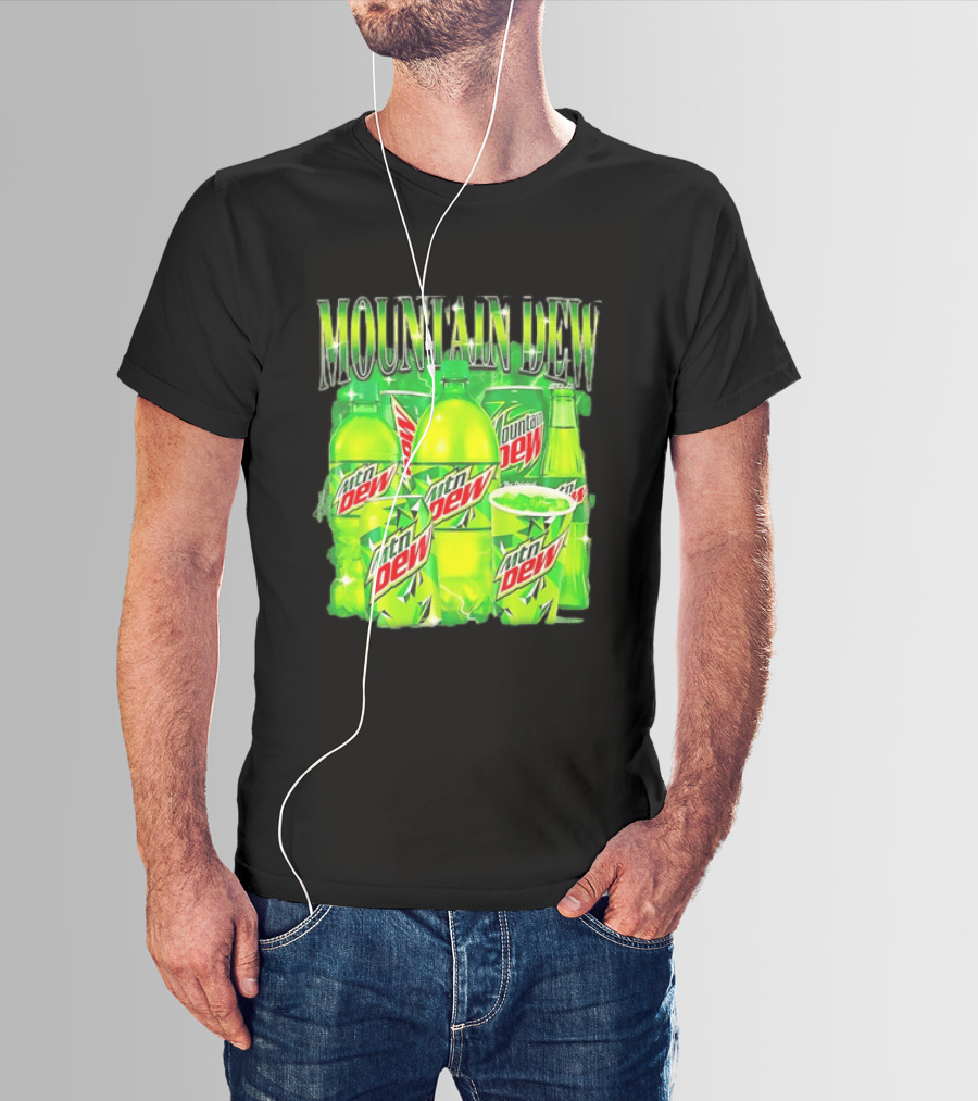 Mountain Dew Green Beverage Collection Bottles And Cans T-Shirt