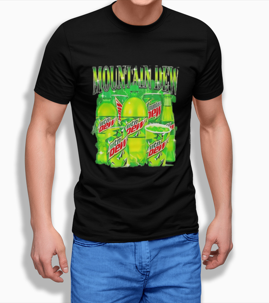 Mountain Dew Green Beverage Collection Bottles And Cans T-Shirt