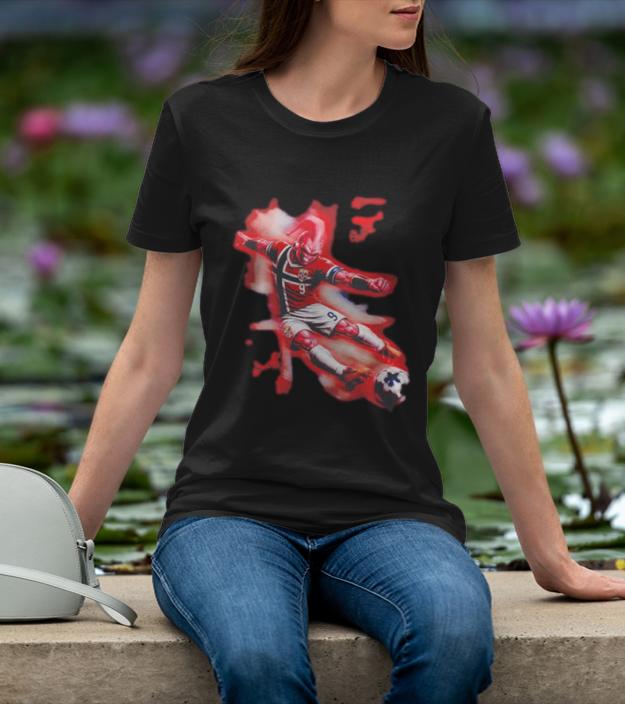 Erling Haaland Majin Buu Norway Football 9 Soccer Fusion T-Shirt