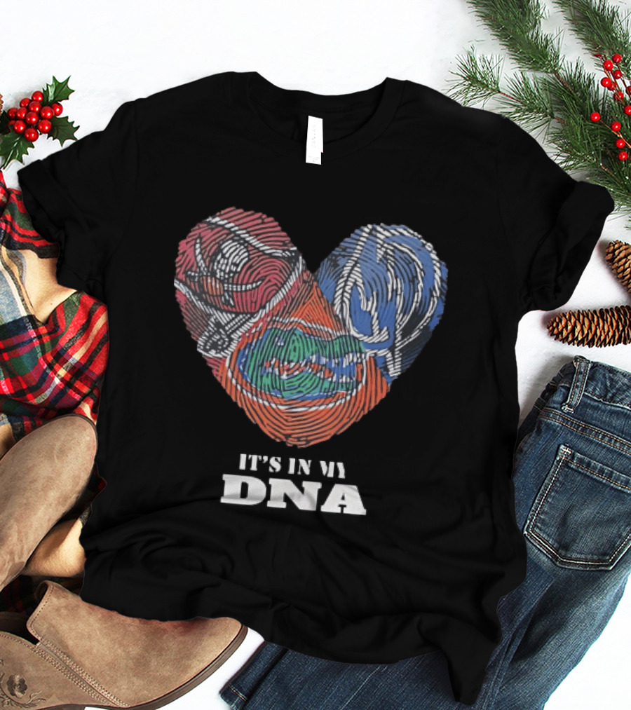 Florida Gators Fingerprint Heart It's In My DNA T-Shirt