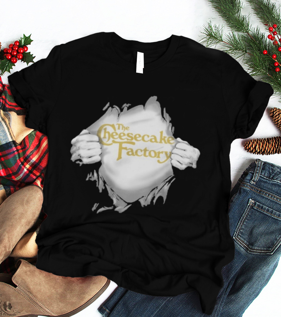 The Cheesecake Factory Ripped Chest Superhero Torn Employee T-Shirt