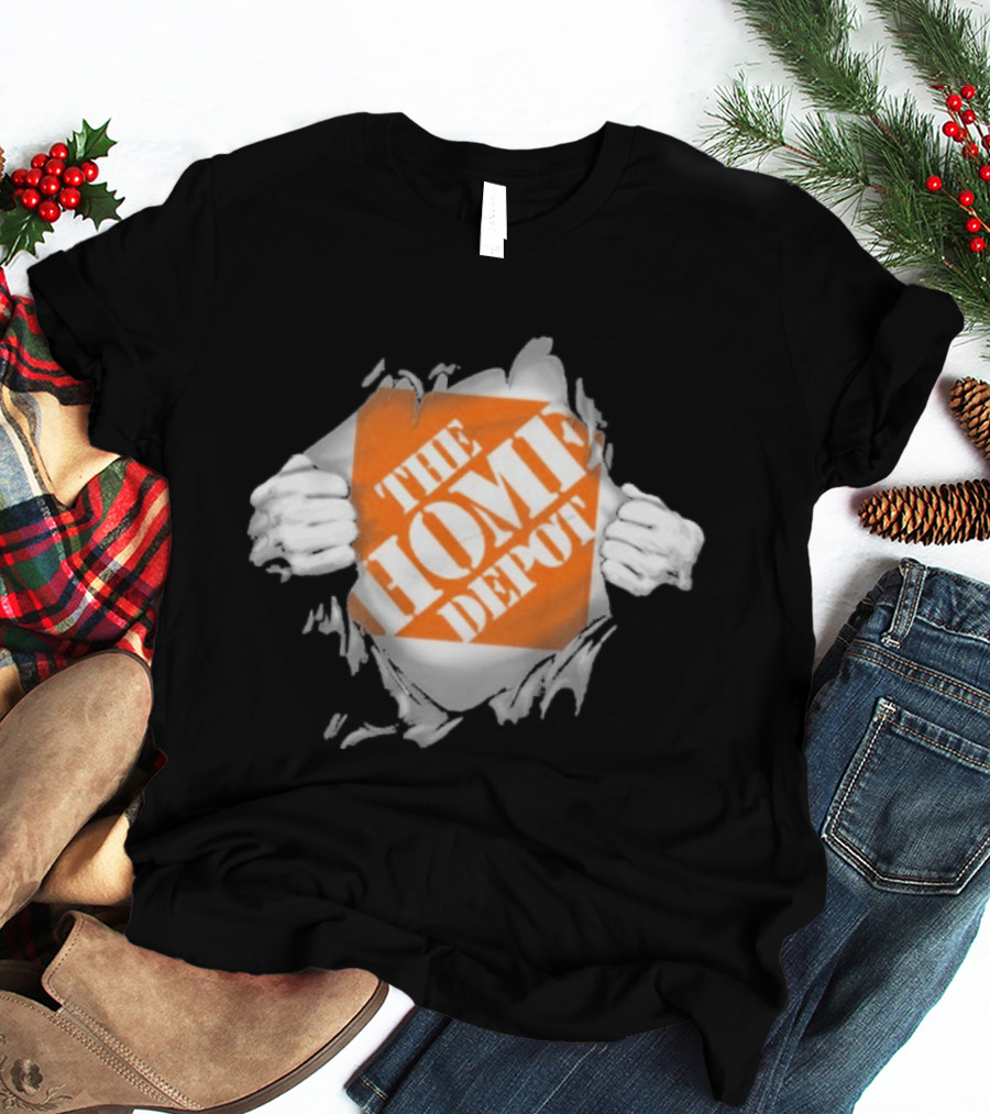 The Home Depot Ripped Chest Superhero Torn Employee T-Shirt