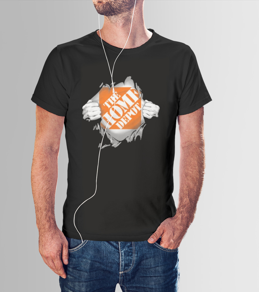 The Home Depot Ripped Chest Superhero Torn Employee T-Shirt