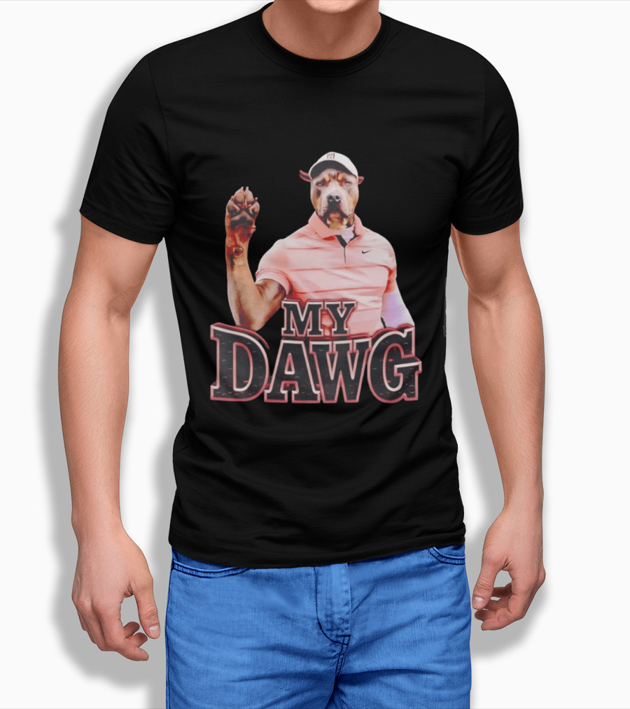 Tiger Woods Golfing Pitbull My Dawg T-Shirt