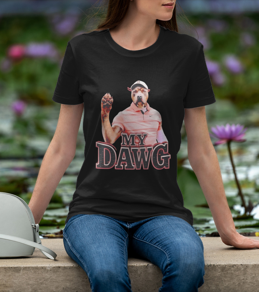 Tiger Woods Golfing Pitbull My Dawg T-Shirt