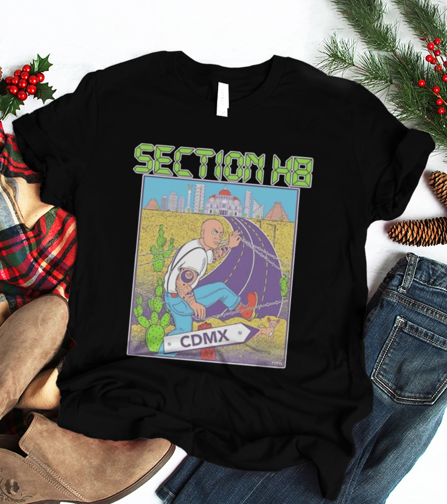 Section H8 CDMX Mexico City Punk Scene Urban Landscape With Cactus T-Shirt