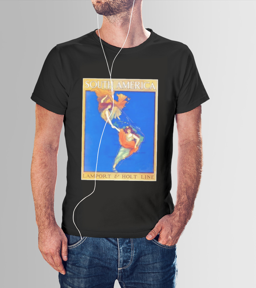 South America Lamport And Holt Line Travel With Women Map T-Shirt