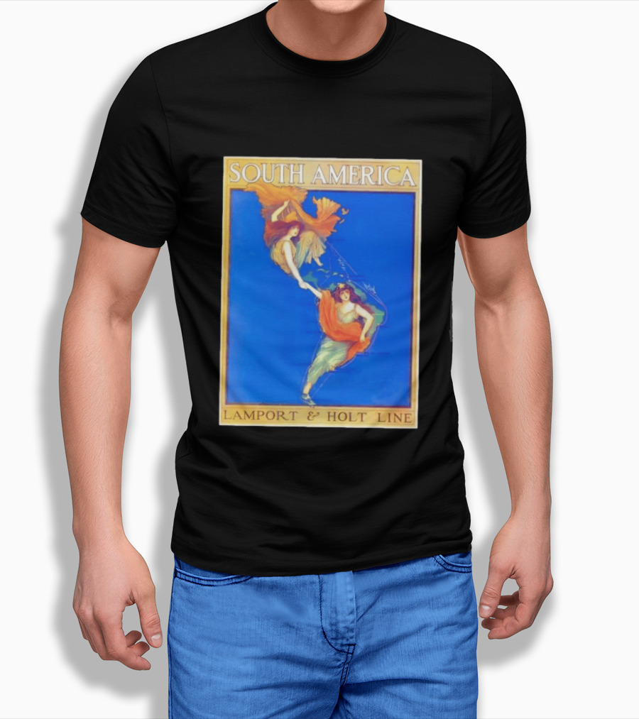 South America Lamport And Holt Line Travel With Women Map T-Shirt