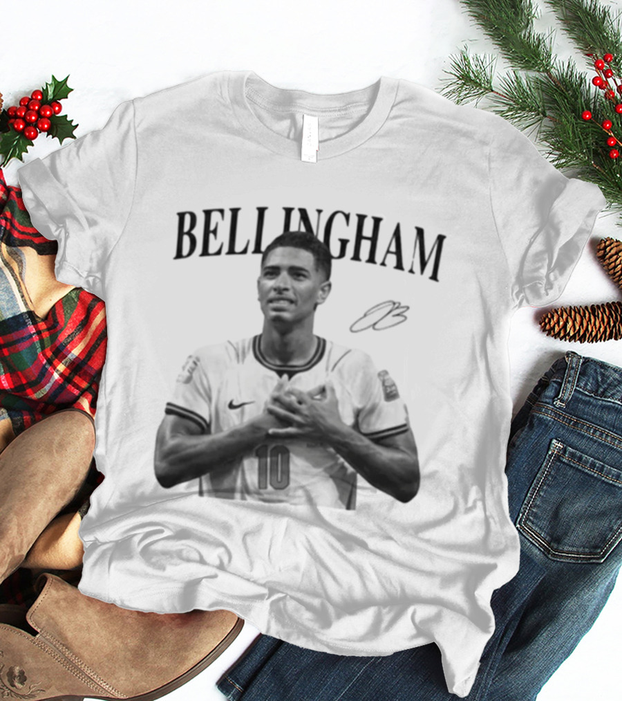 Bellingham England Number 10 Footballer Iconic Three Lions T-Shirt