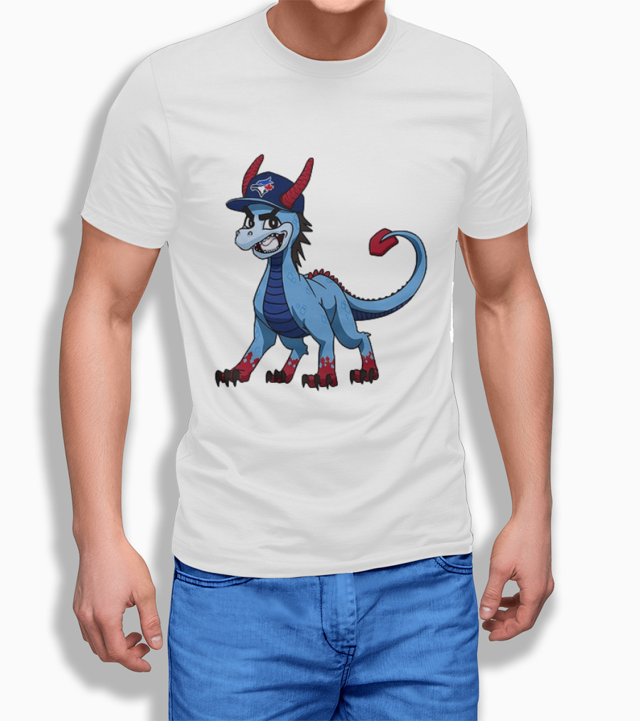 Toronto Blue Jays MLB Baseball Blue Dragon Hat T-Shirt