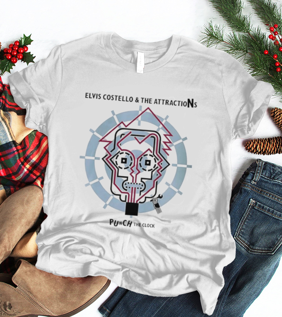 Elvis Costello And The Attractions Punch The Circuit Board Robot T-Shirt