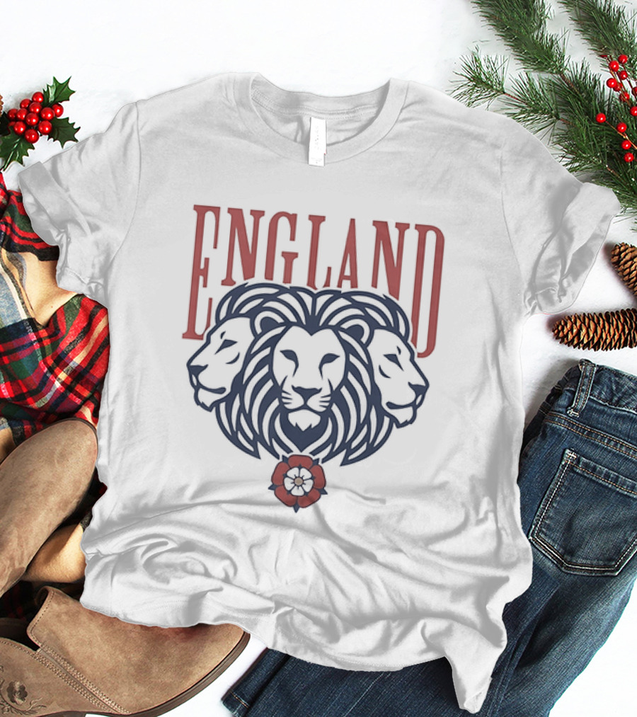 England Three Lions Tudor Rose Crest T-Shirt