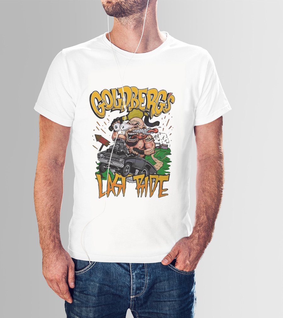 Goldberg's Last Ride Wrestling Cartoon Car WCW WWE T-Shirt