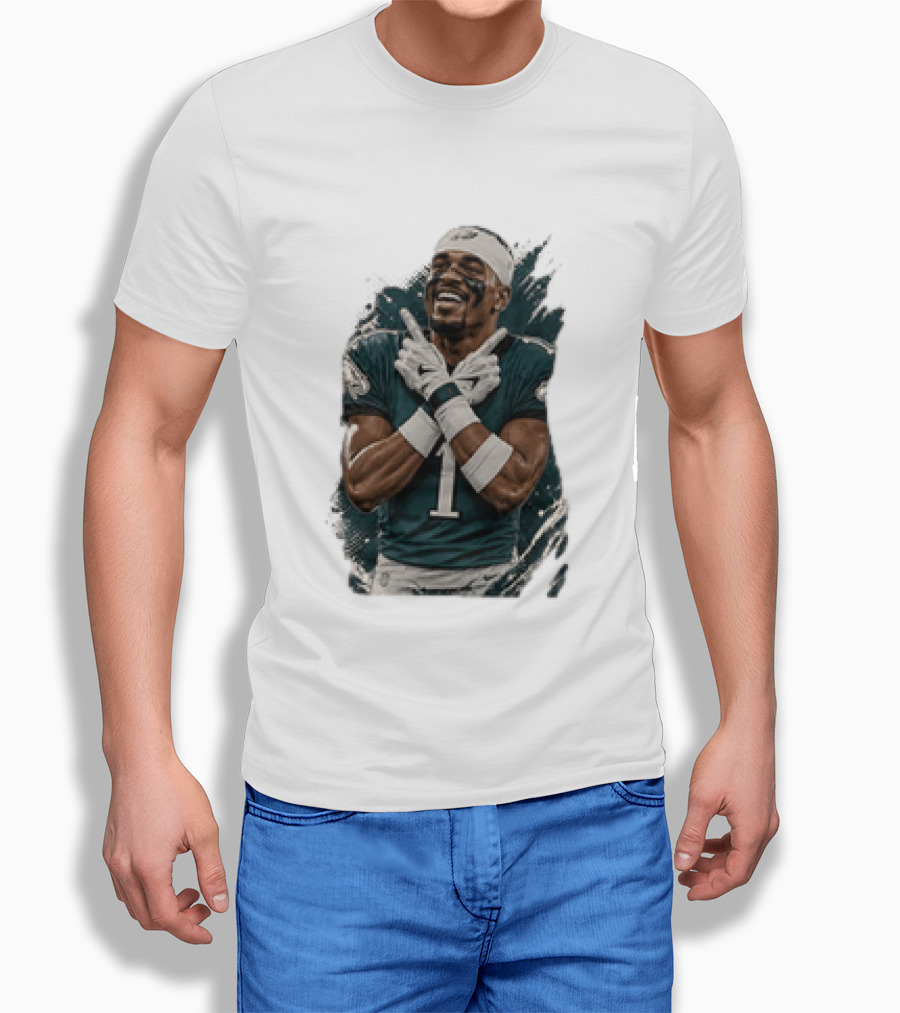 Philadelphia Eagles Jalen Hurts Celebratory Pose Football Team Gear T-Shirt