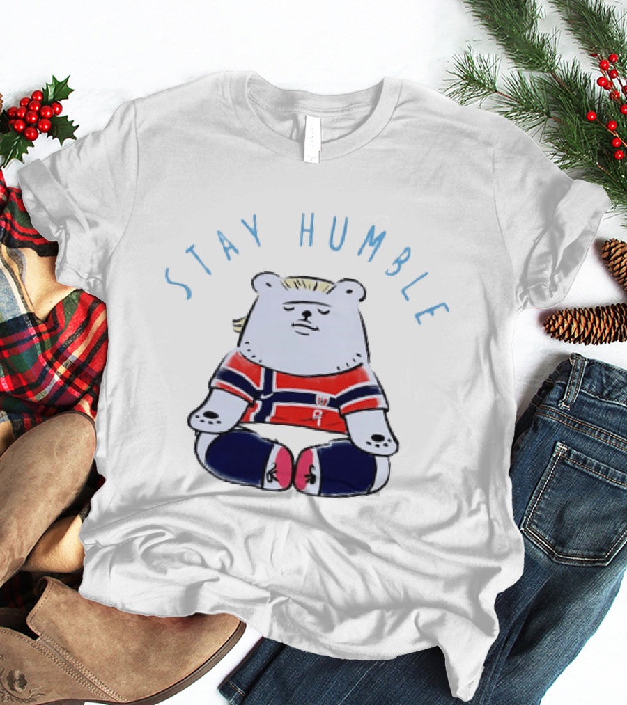 Stay Humble Meditating Bear Norway Erling Haaland Football Team T-Shirt