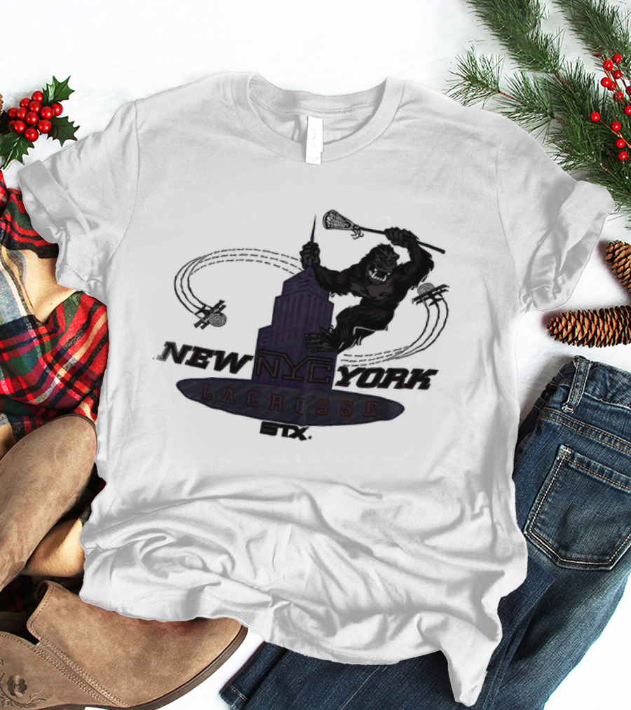 King Kong Empire State Building New York Lacrosse T-Shirt