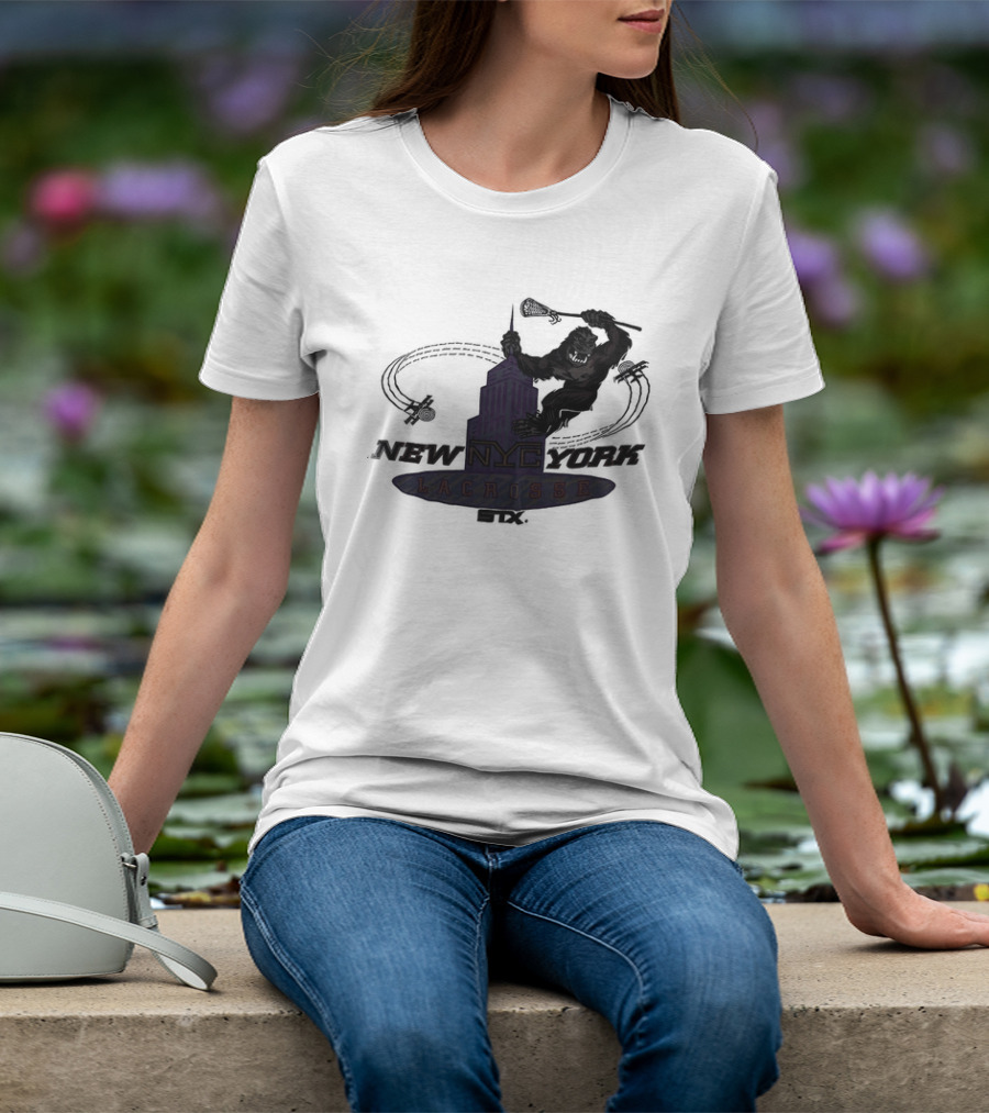 King Kong Empire State Building New York Lacrosse T-Shirt