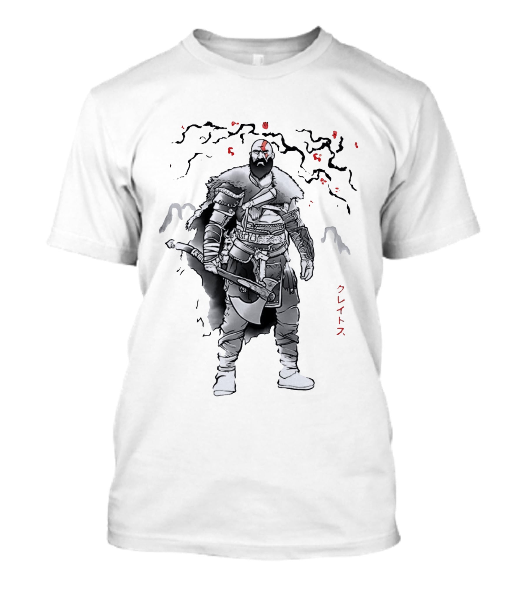 Kratos God Of War Japanese Script Omega T-Shirt