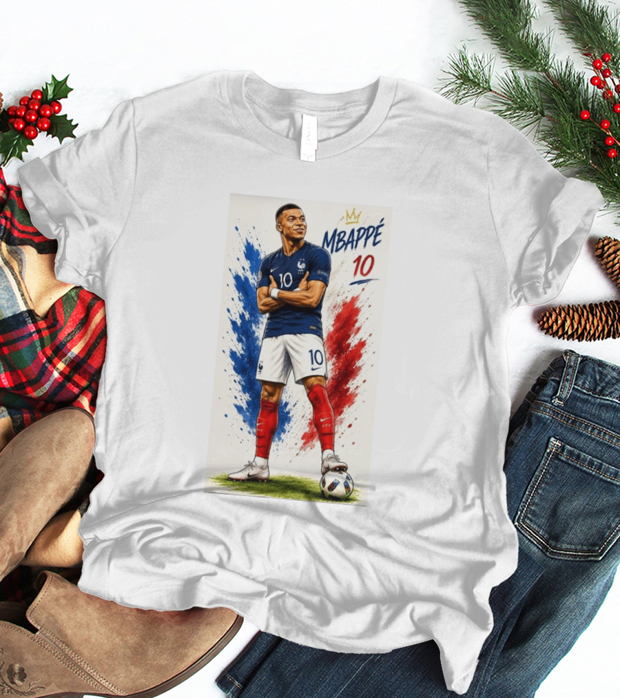 Kylian Mbappé France Soccer KM10 Caricature Star T-Shirt