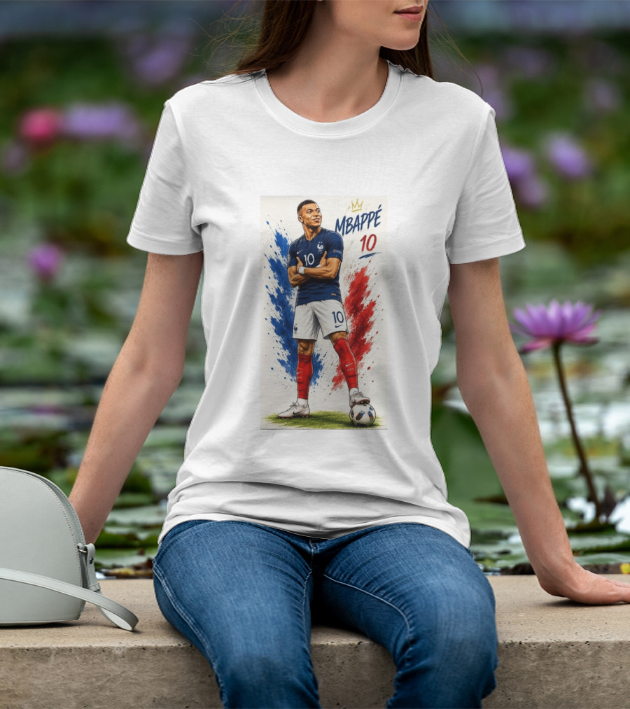 Kylian Mbappé France Soccer KM10 Caricature Star T-Shirt