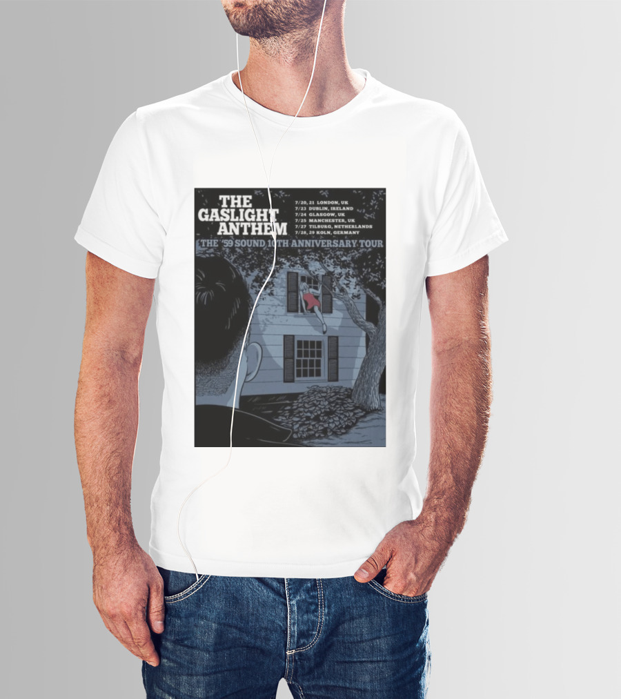 The Gaslight Anthem The '59 Sound 10th Anniversary Tour London Dublin Glasgow Manchester Tilburg Koln T-Shirt