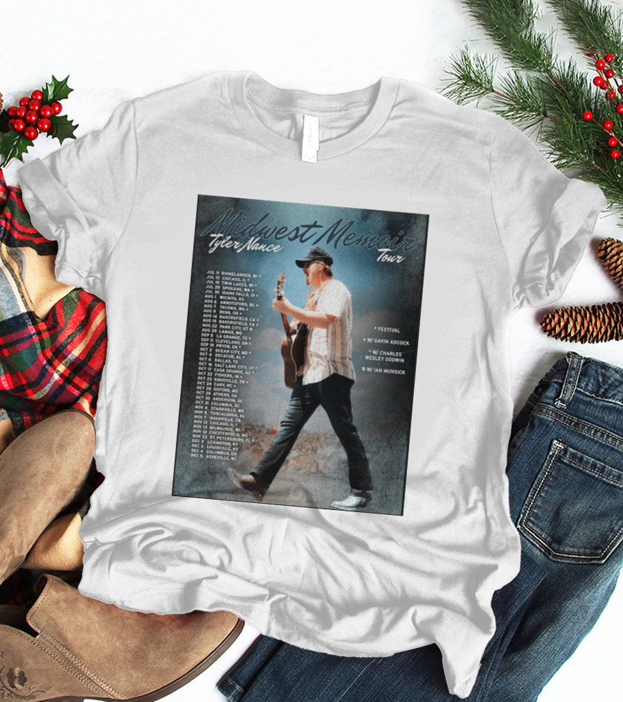 Midwest Memoir Tyler Nance Tour 2026 With Gavin Adcock Charles Wesley Godwin Ian Munsick T-Shirt