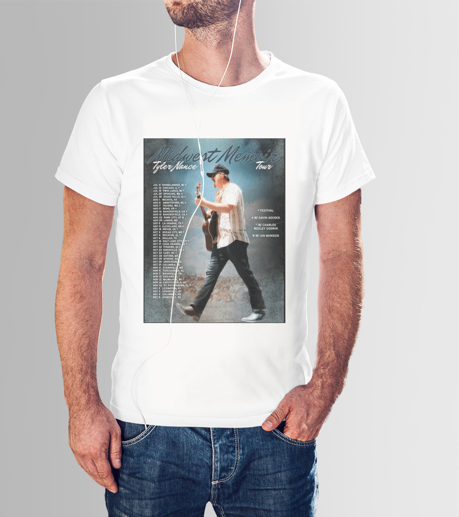 Midwest Memoir Tyler Nance Tour 2026 With Gavin Adcock Charles Wesley Godwin Ian Munsick T-Shirt